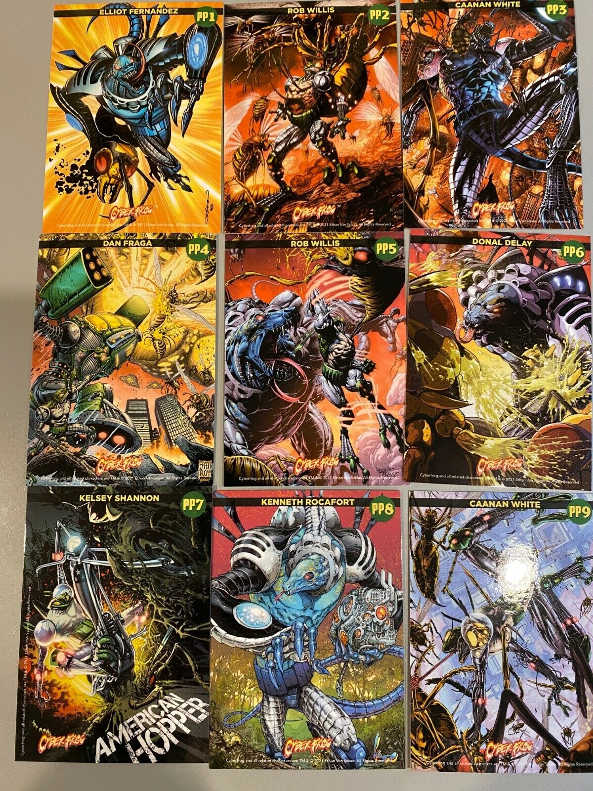 CYBERFROG PATREON PUZZLE #1 PP1-9 trading card set 9 CARDS.
