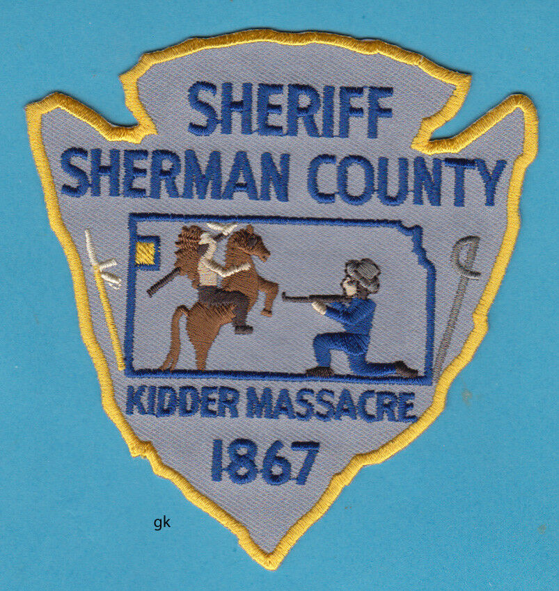 SHERIFF SHERMAN COUNTY KANSAS  KIDDER MASSACRE  1867 POLICE SHOULDER PATCH  