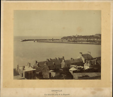 France, Granville, general view taken by Huguette, ca.1875, vintage album print picture