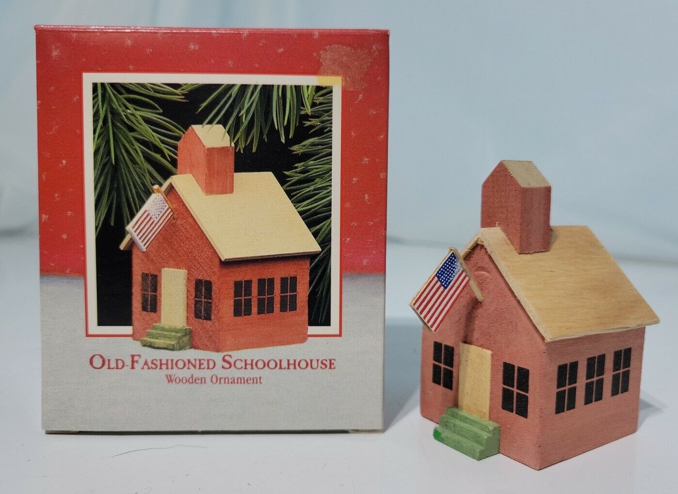 Hallmark Keepsake Ornament “Old- Fashioned Schoolhouse”. Wooden Ornament 1988