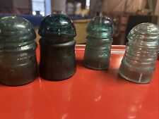 brookfield new york glass insulator X?, Lot Of 4 picture