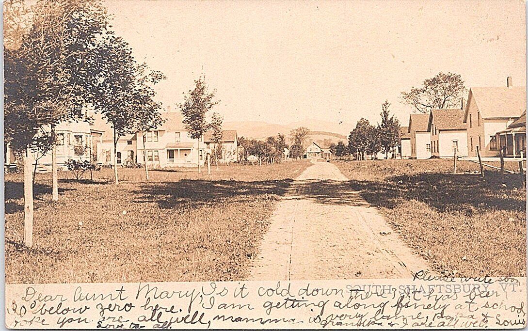 RPPC South Shaftsbury Vermont Town Street Scene 1907