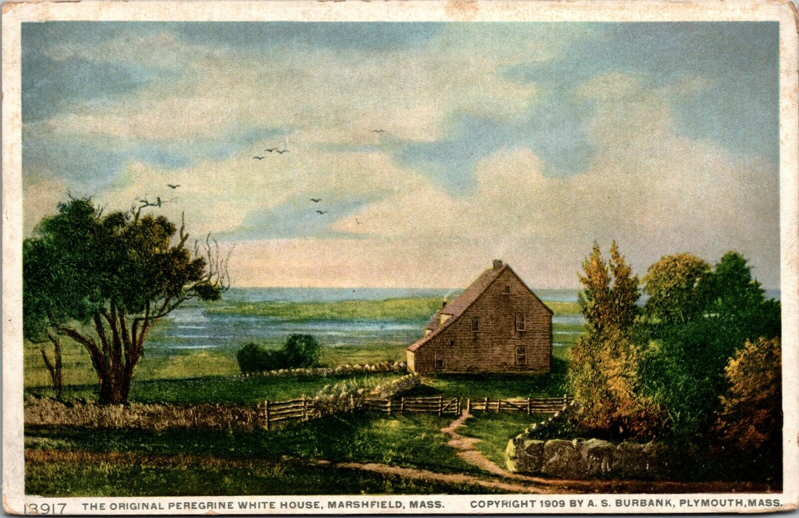 Postcard Original PEREGRINE WHITE HOUSE Marshfield MA Massachusetts  UNPOSTED