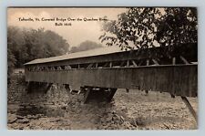 Taftsville VT-Vermont, Covered Bridge Over Quechee River, Vintage Postcard picture