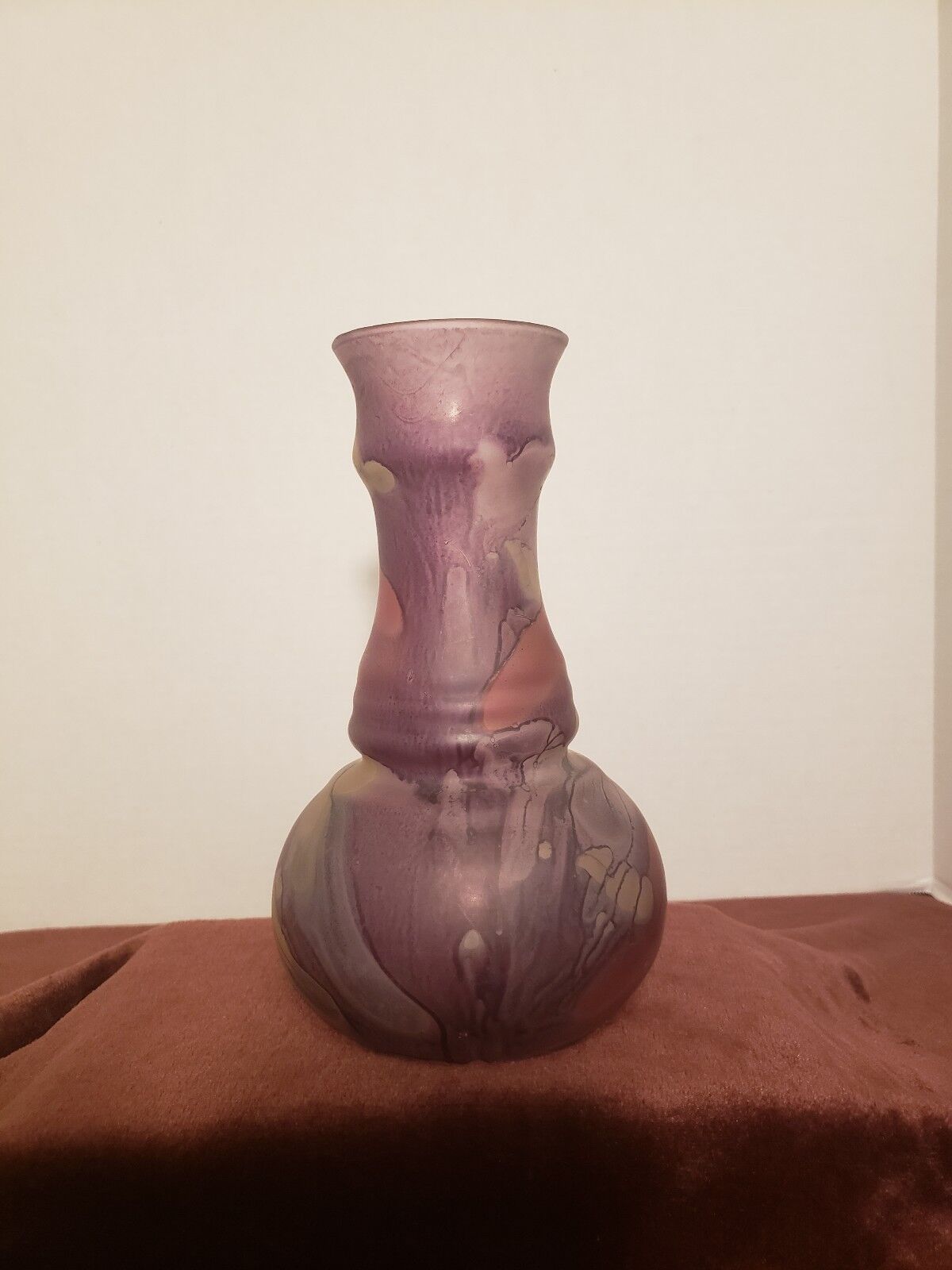 Frosted Puruple Art Glass Vase