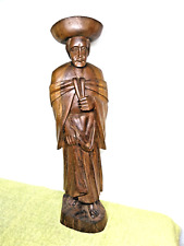 Vintage Hand Carved Wood  Peasant Woman/Worker Folk Art South America/ Peru picture