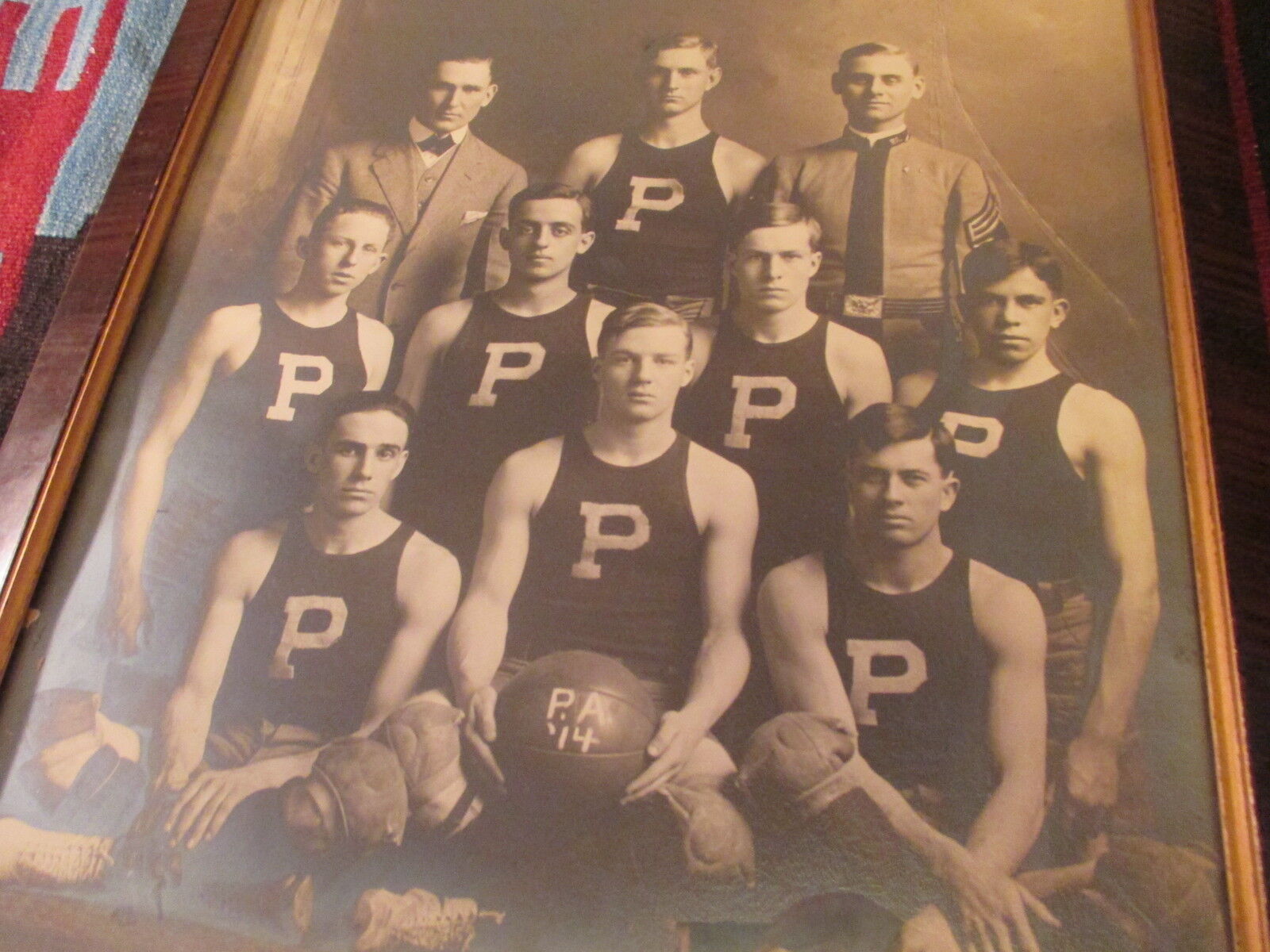 1914 Phillips Academy Andover mass basketball antique photo ivy league school