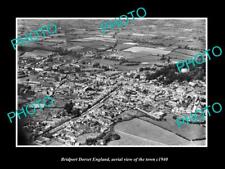 OLD 8x6 HISTORIC PHOTO OF BRIDPORT DORSET ENGLAND TOWN AERIAL VIEW c1940 1 picture