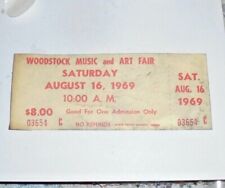 Vintage Woodstock NY 1969 Rock Concert Ticket Stub Hippie Love Festival Peace FM picture