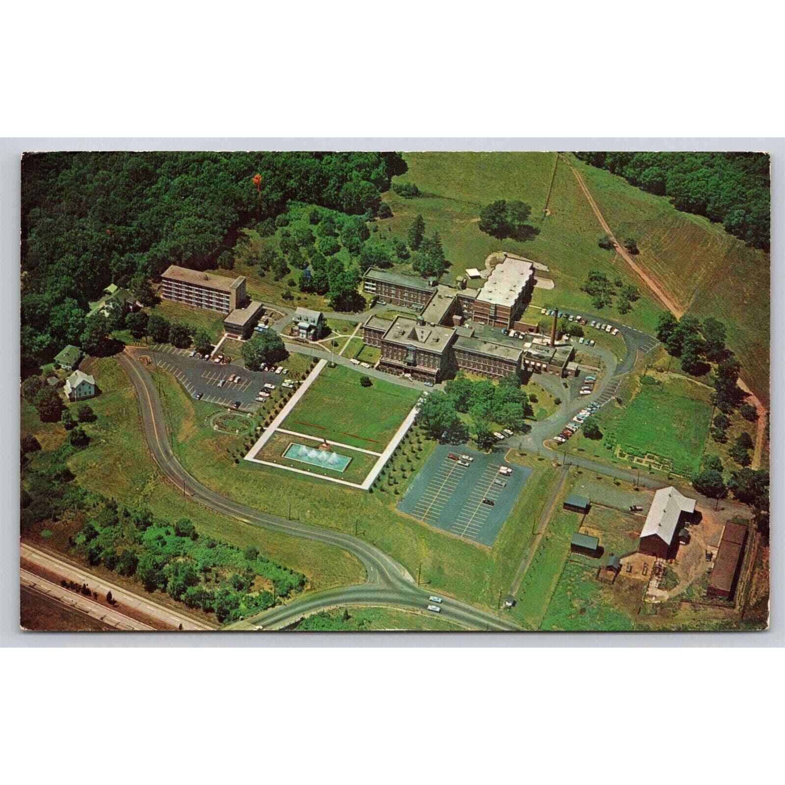 Postcard CT Wallingford Masonic Home and Hospital Aerial View