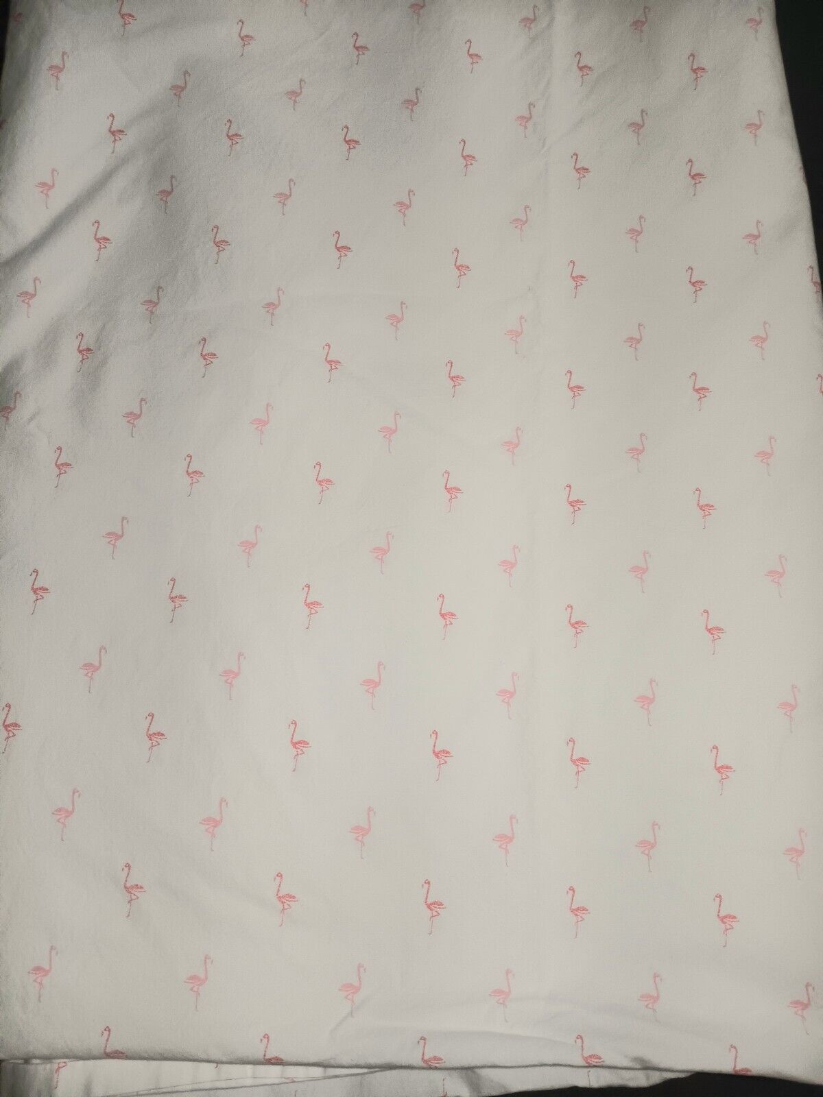 Vintage Ralph Lauren Queen Flat Sheet Pink Flamingos On White Cotton RARE FIND