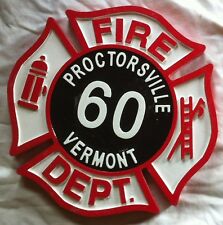Fire Department Proctorsville 3D routed wood patch sign plaque Custom Carved picture