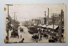 Belvidere Illinois State Street Trolley Horse Fire Wagon RPPC picture