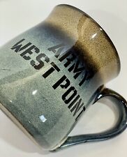 Huge Ceramic Drip Glaze Coffee Mug Oversized 28 oz ARMY WEST POINT Teal To Tan picture