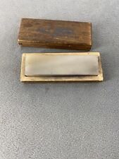 Norton HM-3 Translucent ￼Hard Arkansas Sharpening Oil Stone W/ Wood Case USA picture