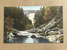 Postcard Woodstock Vermont VT Quechee Gulf Bridge Coolidge Highway Hand Colored picture
