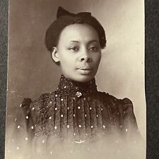 Antique Cabinet Card Photo Beautiful Black African American Woman Richmond VA picture