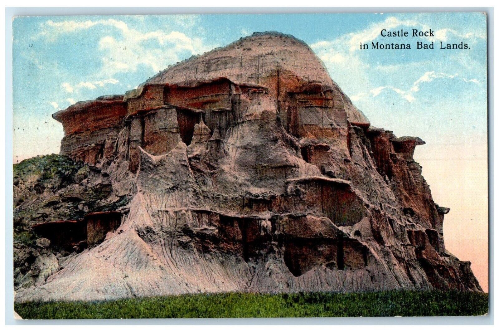 1916 Castle Rock In Montana Bad Lands Ryegate Montana MT Antique Postcard