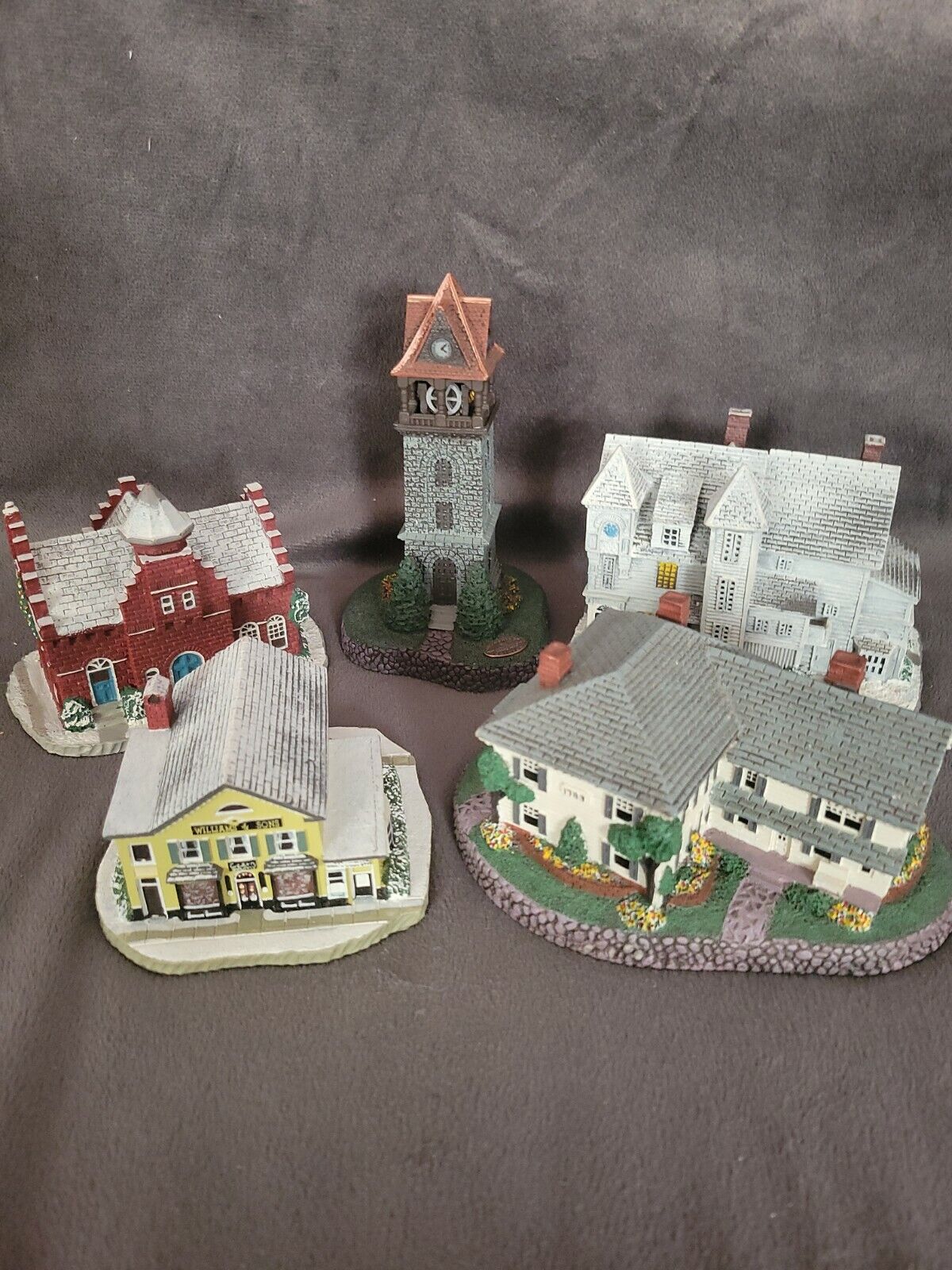 Norman Rockwell’s Hometown / Main Street Christmas Village Collection Lot of 5