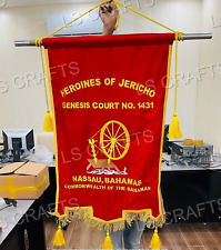 CUSTOMIZED MASONIC HEROINES OF JERICHO BANNER WITH CORD SIZE 30 