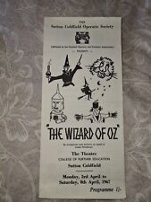 Sutton Coldfield  Operatic Soc. The Wizard of Oz theatre programme 1967 picture