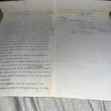 Antique 1901 New Albany IN Mayor Resolution on President McKinley Assassination picture