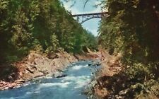 Postcard VT  Quechee Gorge Route 4 Ottauquechee River 1960s Chrome PC f1418 picture