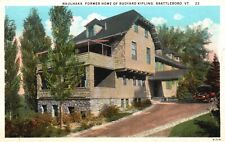 Brattleboro, VT, Naulhaka, Former Home of Rudyard Kipling, 1935 Postcard e7833 picture