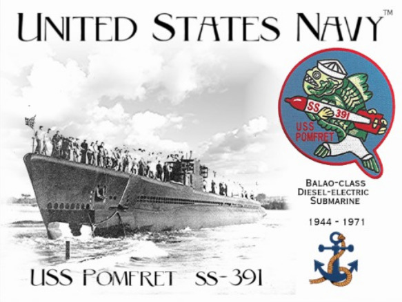 USS POMFRET SS-391 SUBMARINE  -  Postcard