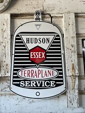 Hudson Service Essex Heavy Porcelain Sign Heavy Automobile Gas Garage Made 8-14 picture