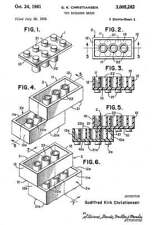 1961 - Lego - Toy Building Brick - G. K. Christiansen - Patent Art Magnet picture