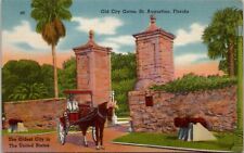 St. Augustine Old City Gates Florida Vintage Postcard spc7 picture