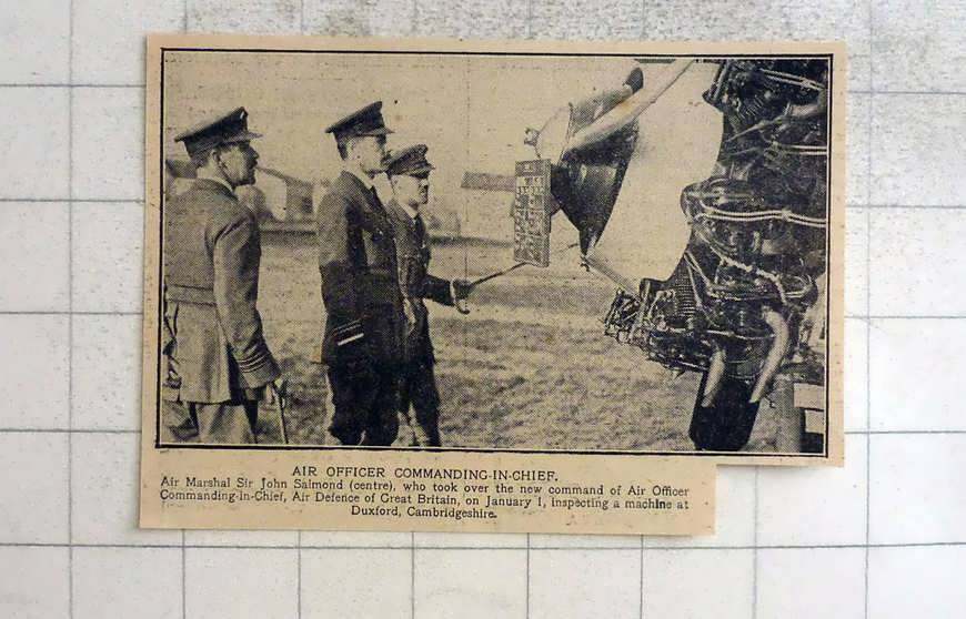 1925 Air Marshal Sir John Salmond Inspecting Machine Duxford Cambridgeshire