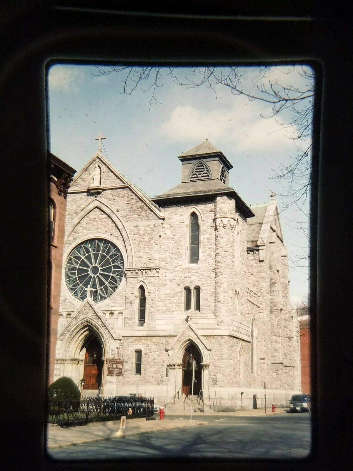 HB10 ORIGINAL KODACHROME 35MM SLIDE NEW YORK CHURCH TROY NY 3rd and washington