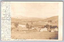 RPPC Village Birds Eye View River Mountains 1907 Canada to Richford VT picture