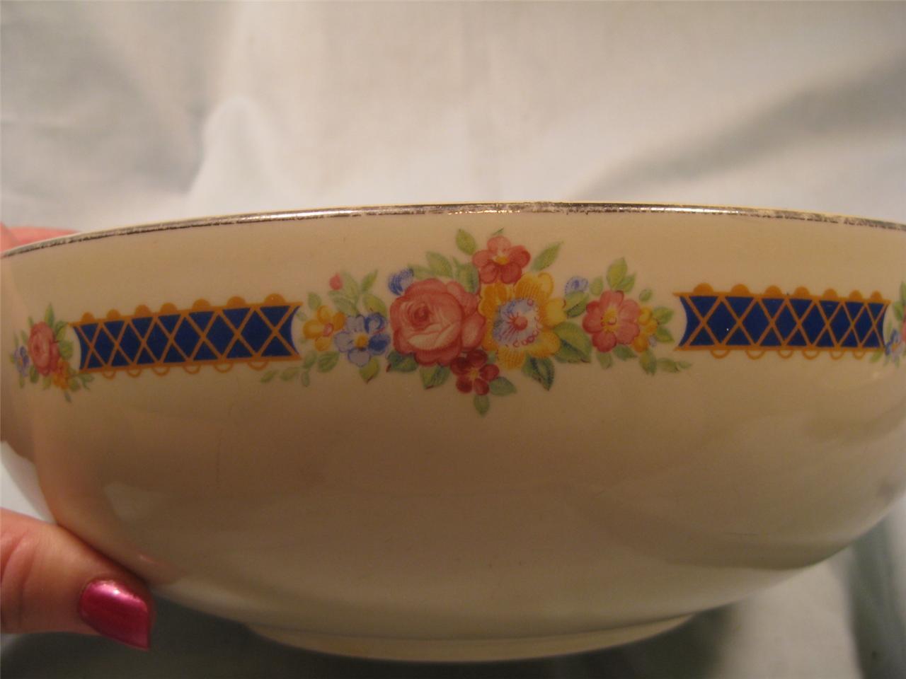 HALL'S Blue Bouquet Pattern Mixing/Serving Bowl  1950-1960 near Mint*