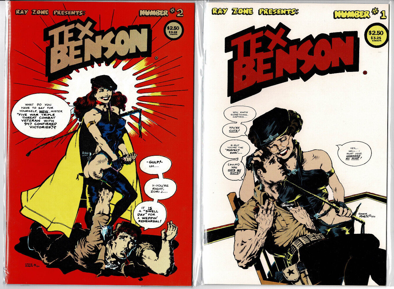 TEX BENSON  #1 - #2. Ray Zone. Sexy retro adventure stories