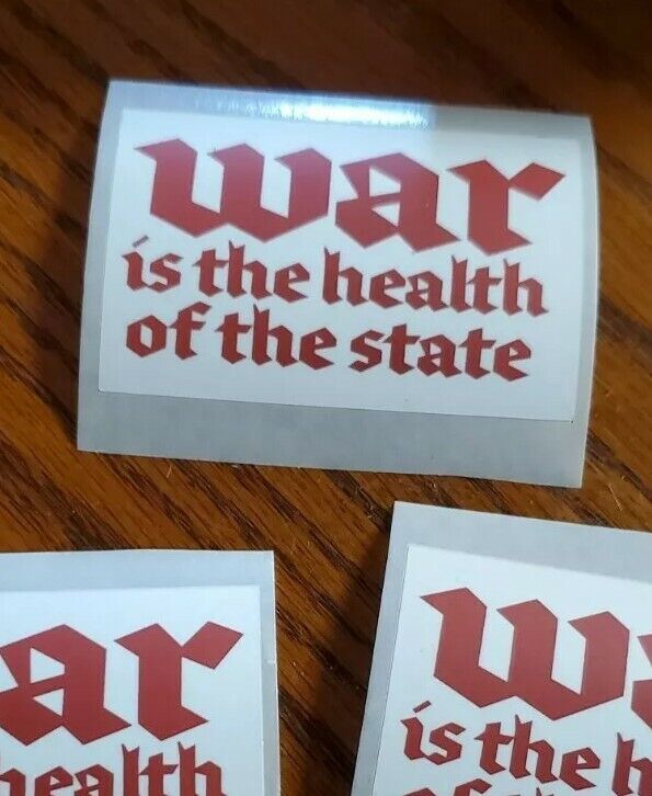 ORWELL 1984 mini STICKERS Lot of 3 WAR is the Health of the State ANTI WAR decal
