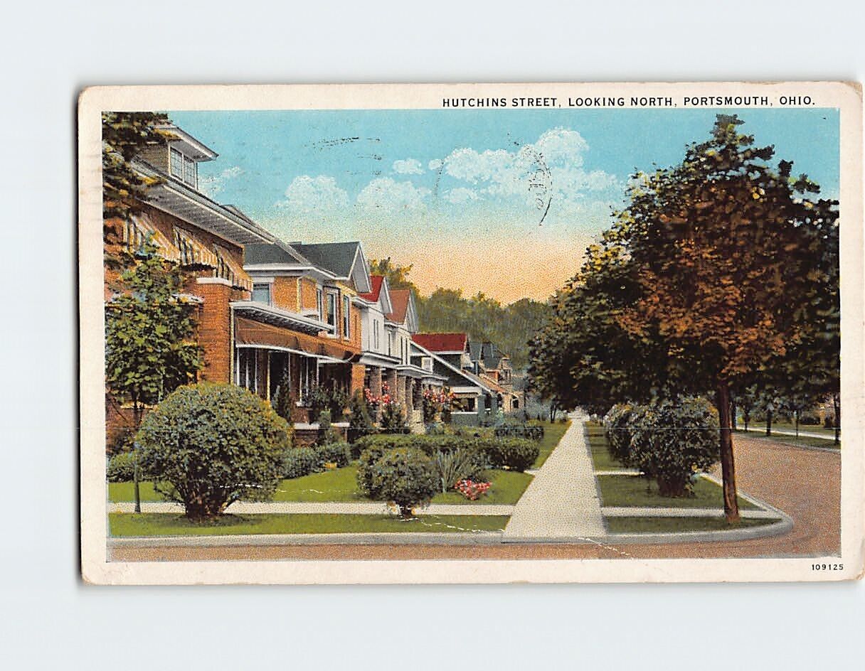 Postcard Hutchins Street, Looking North, Portsmouth, Ohio