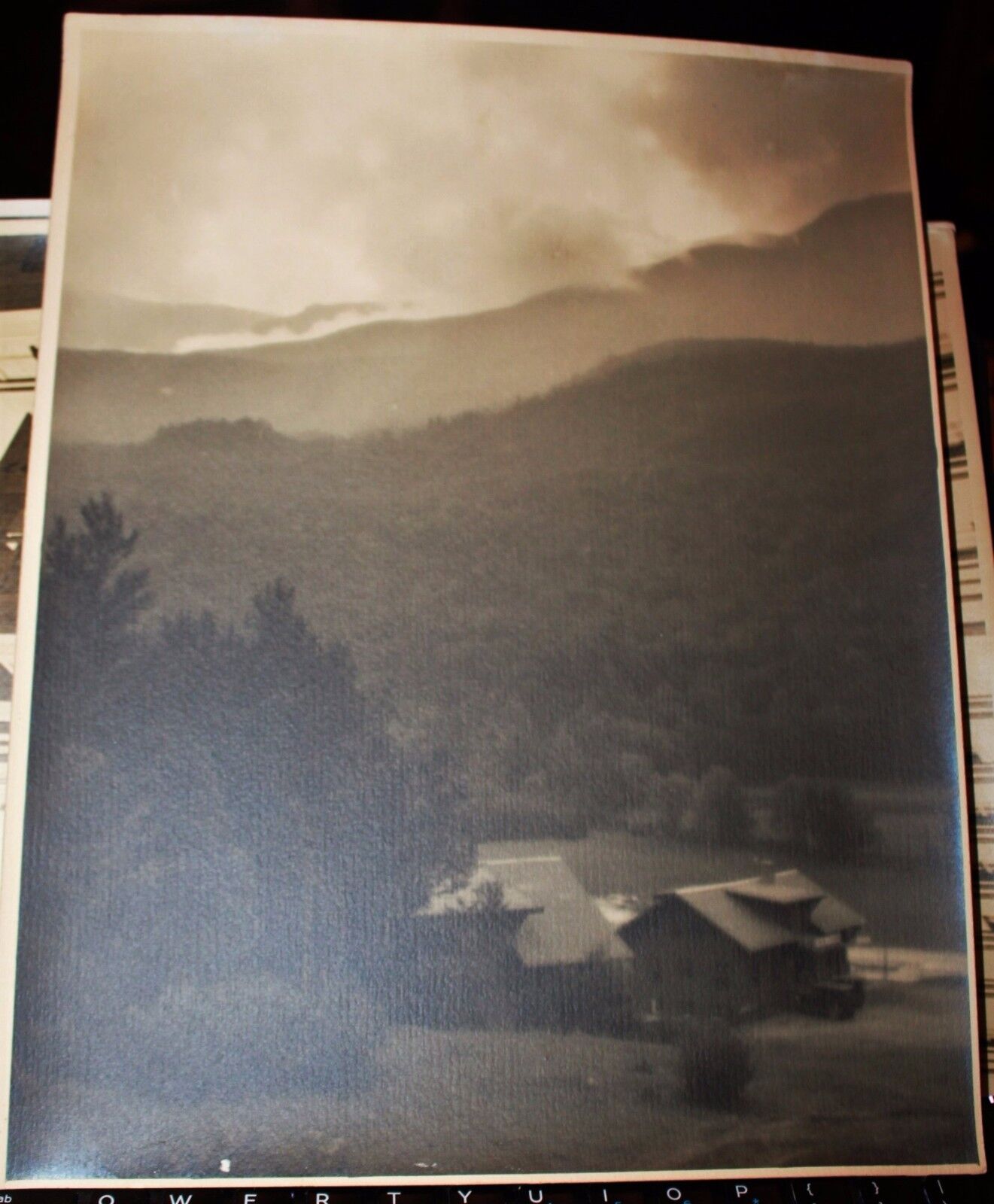 Harold Orne Vintage silver gelatin photograph of New England Mountains in a haze