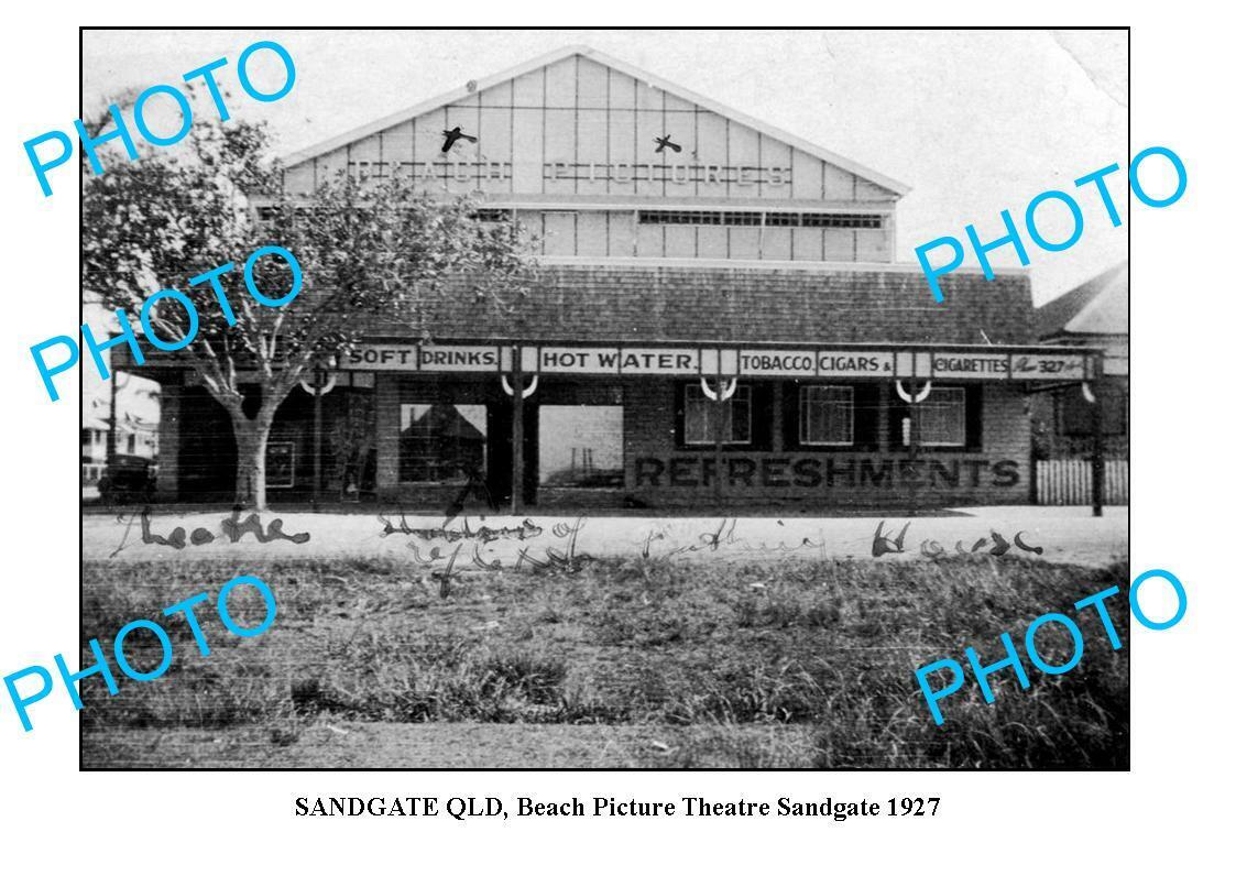 OLD 6 x 4 PHOTO SANDGATE BRISBANE BEACH PICTURE THEATRE c1927