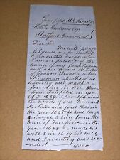 1854 Letter Francis Bradley Genealogy Greenfield Hill Fairfield CT Govenor Eaton picture