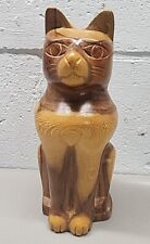 Vintage Hand Carved Cat Statue Jamaica 1997 picture
