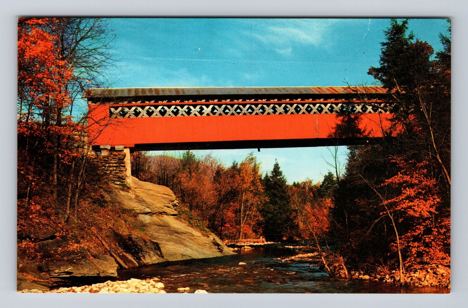 East Arlington VT-Vermont, Old Covered Chiselville Bridge, Vintage Postcard