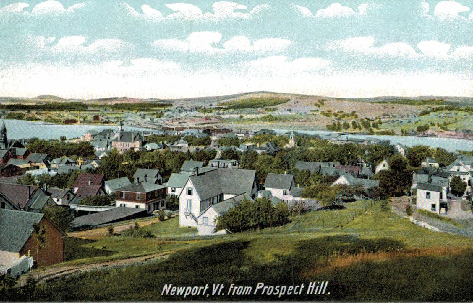 Newport,Vermont,View of Town from Prospect Hill,Orleans County,c.1909