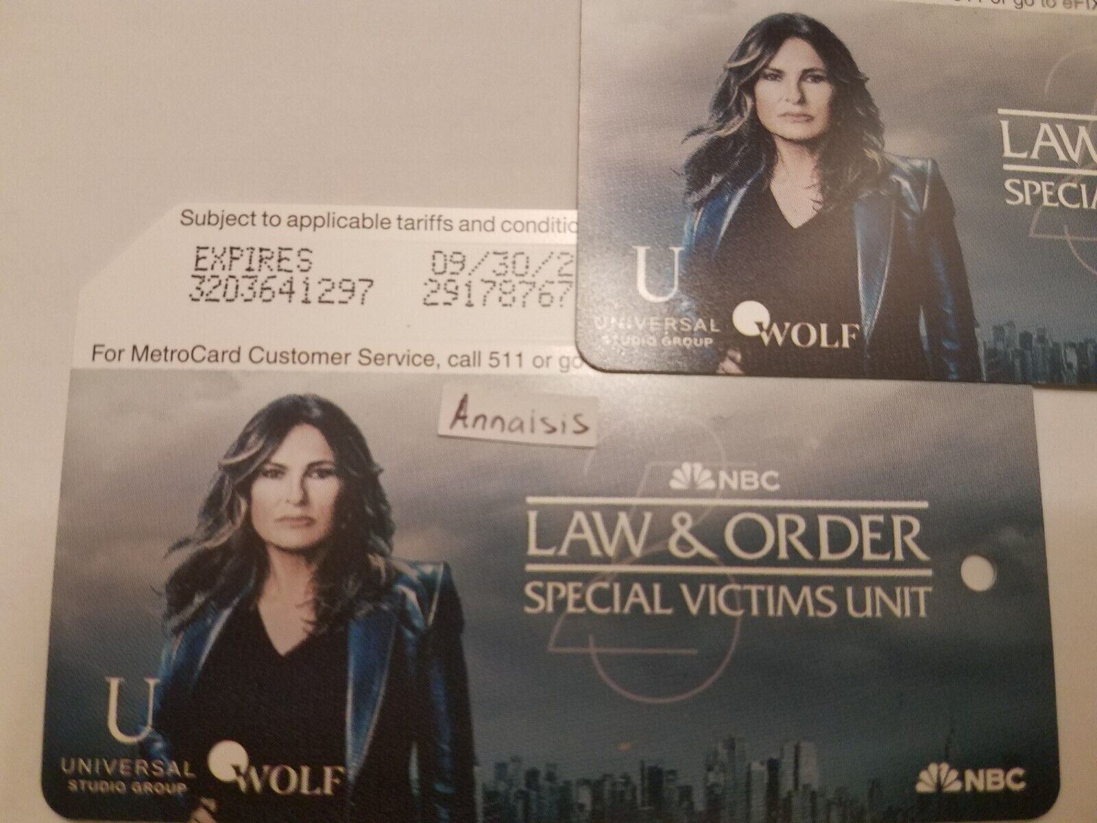 Law & Order SVU 25th Aniversary Olivia Benson Mariska Hargitay Metrocard 