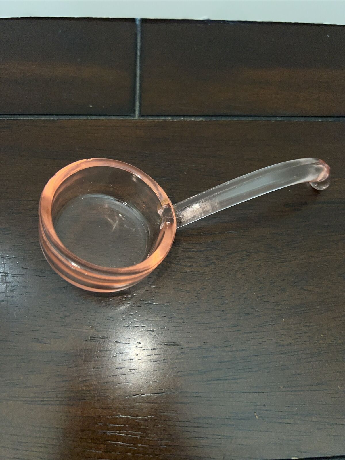 Cambridge Pink Depression Glass Condiment Sauce Spoon Ladle - Handle Curved  End