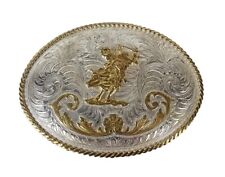 Justin Silver Mexico Rodeo  Belt Buckle Large picture