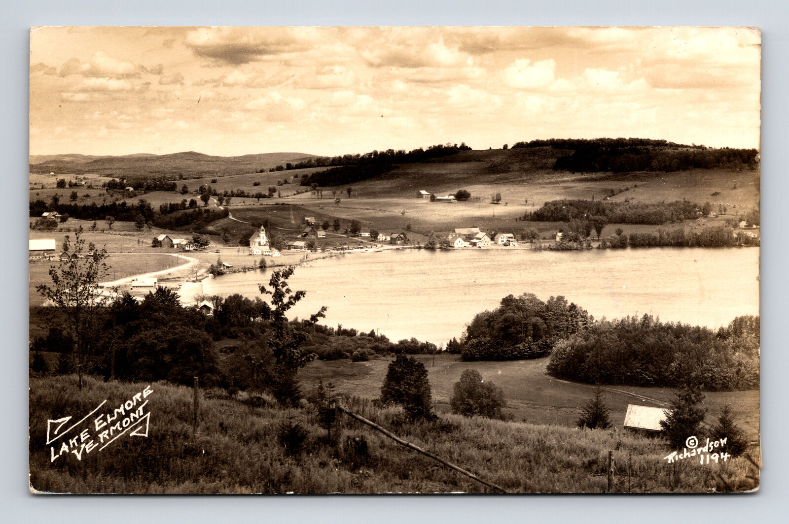 c1935 RPPC Scenic View of Lake Elmore Vermont VT Real Photo Postcard