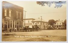 1896 Real Photo Picture Postcard Danville Ohio Hardware Pharmacy Store Wagon picture